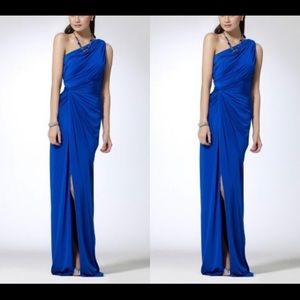 Cache One Shoulder Royal Blue Evening Dress XS
